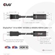 Club3D kabel DP 1.4 na HDMI, 4K120Hz nebo 8K60Hz HDR10, M/M, 3m