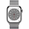 Apple Watch Series 8 GPS + Cellular 41mm Silver Stainless Steel Case with Silver Milanese Loop