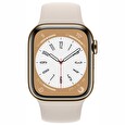 Apple Watch Series 8 GPS + Cellular 41mm Gold Stainless Steel Case with Starlight Sport Band - Regular