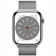 Apple Watch Series 8 GPS + Cellular 45mm Silver Stainless Steel Case with Silver Milanese Loop