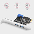 AXAGON PCEU-232VLS, PCIe řadič, 2+2x USB 3.2 Gen 1 port, UASP, SATA napájení, SP & LP