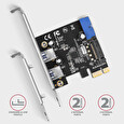 AXAGON PCEU-232VLS, PCIe řadič, 2+2x USB 3.2 Gen 1 port, UASP, SATA napájení, SP & LP