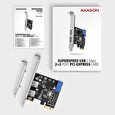 AXAGON PCEU-232VLS, PCIe řadič, 2+2x USB 3.2 Gen 1 port, UASP, SATA napájení, SP & LP