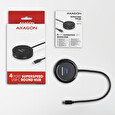 AXAGON HUE-P1C, 4x USB 3.2 Gen 1 ROUND hub, micro USB nap. konektor, kabel USB-C 30cm