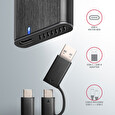 AXAGON EEM2-SB2, USB-C 3.2 Gen 2 - M.2 NVMe & SATA SSD kovový RAW box, bezšroubkový, černý