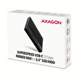 AXAGON EE25-GTR, USB-C 10Gbps - SATA 6G 2.5" RIBBED box, černý