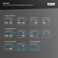 DIGITUS 4portový nabíjecí adaptér USB, 65W GaN 65W, 2x USB-C, 2x USB-A, PD3.0