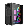 Gembird Fornax 500/Midi Tower/Transpar./Černá