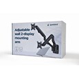 GEMBIRD Držák 2 monitorů na stěnu MA-WA1-02, naklápěcí, až do 27" a 7kg, černý