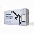 Gembird Držák 2 monitorů na stůl MA-DA2P-01, naklápěcí, až do 32" a 9kg, černý