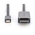 DIGITUS 8K@60Hz. M/M; mini DP na HDMI; kabeový adaptér Alu Pouzdro; Černý; 1m
