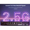 Tenda TEM2010F - 8x 2.5G RJ45 + 2x 2.5G SFP port, VLAN, MAC 16K, ochrana 6kV, propustnost 50 Gb/s