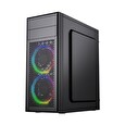Gembird Fornax M100 RGB/Midi Tower/Transpar./Černá