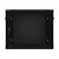 LANBERG Nástěnná jednodílná skříň 19", 9U/600x450, (v rozloženém stavu), perforované dveře, černá (RAL9004)