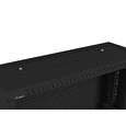 LANBERG Nástěnná jednodílná skříň 19", 4U+3U/540x200, (dodávané složené), nízkoprofilová, plné dveře, černá (RAL9004)