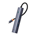 Baseus hub Ultra Joy USB 6v1 (USB-C/1xHDMI4K30Hz/3xUSB 3.0/1xPD/RJ45) šedý