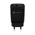 Univerzální USB nabíječka Natec RIBERA GaN 1X USB-A + 1X USB-C 30W, černá