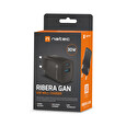 Univerzální USB nabíječka Natec RIBERA GaN 1X USB-A + 1X USB-C 30W, černá