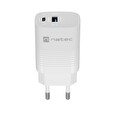 Universální USB nabíječka Natec RIBERA GaN 30W, 1X USB-A, 1X USB-C, černá