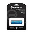 Kingston Ironkey Vault Privacy 50C/512GB/USB 3.2/USB-C/Modrá