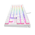 Genesis tichá herní klávesnice THOR 303/TKL/RGB/Outemu Peach Silent/Drátová USB/US layout/Bílá