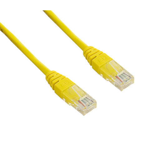 4World Síťový kabel RJ45 s krytkou, Cat. 5e UTP, 15m, Žlutý