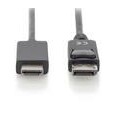 Cable DisplayPort 1.2 w/interlock 4K 60Hz UHD Type DP/HDMI A M/M black 1m