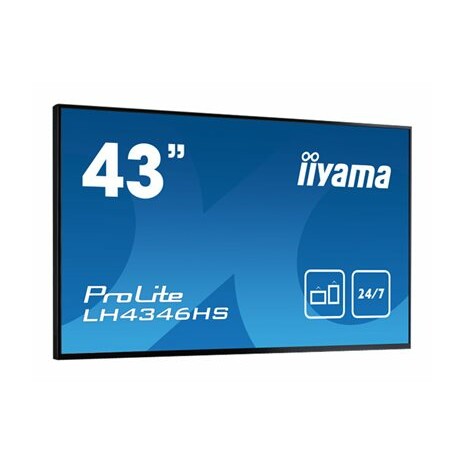 iiyama ProLite LH4346HS-B1 - 43" Třída (42.5" zobrazitelný) LED displej - digital signage - 1080p (Full HD) 1920 x 1080 - matná čerň