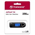 Transcend USB Flash Disk JetFlash®790, 256GB, USB 3.1, Black/Blue (R/W 100/28 MB/s)