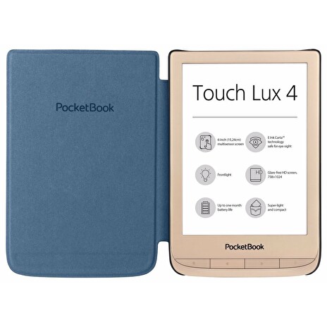 POCKETBOOK e-book reader 627 Touch Lux 4 Limited Edit./ 8GB/ 6"/ Wi-Fi/ micro USB/ čeština/ Matte gold + pouzdro ZDARMA