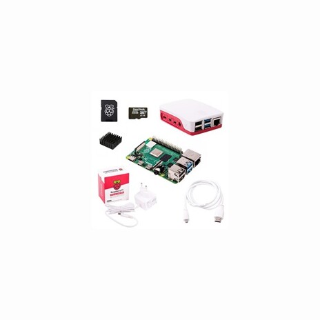 Raspberry Sada Pi 4B/4GB, (SDHC karta + adaptér, Pi 4 Model B, krabička, chladič, HDMI kabel, napájecí zdroj), bílá