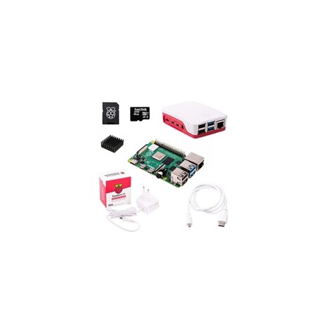 Raspberry Sada Pi 4B/1GB, (SDHC karta 16GB + adaptér, Pi4 Model B, krabička, chladič, HDMI kabel, napájecí zdroj), bílá