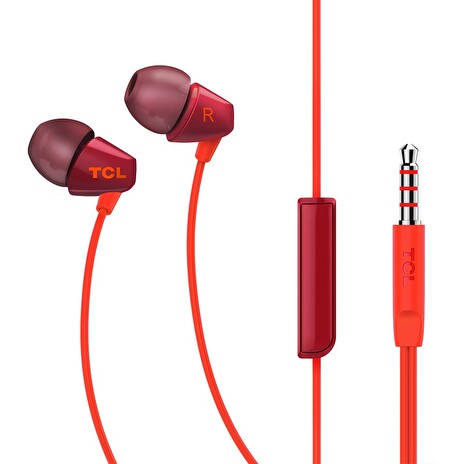 TCL sluchátka do uší, drátová, mikrofon, 10-22K, 105 dB, Repro: 8.6mm, 16 Ohm, oranžová