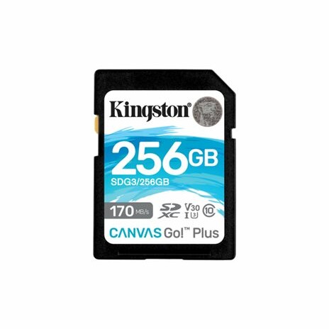 Kingston Canvas Go! Plus - Paměťová karta flash - 256 GB - Video Class V30 / UHS-I U3 / Class10 - SDXC UHS-I