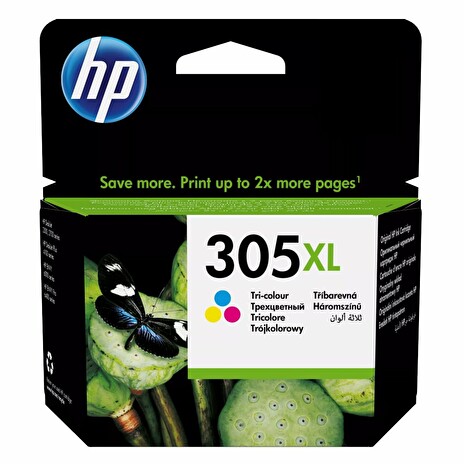 HP inkoustová kazeta 305XL (CMY originál) pro - DeskJet 2300, 2710, 2720, DeskJet Plus 4100, ENVY 6000, ENVY Pro 6400