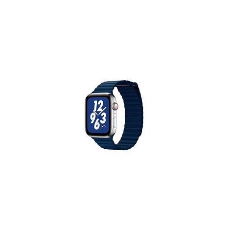 COTEetCI kožený magnetický řemínek Loop Band pro Apple Watch 42 / 44mm tmavě modrý