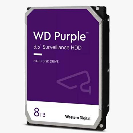 WDC WD84PURZ hdd 8TB SATA3-6Gbps třída 5640rpm PURPLE 128MB (řada PURPLE pro sledovací systémy a kamery) 194MB/s AllFrame AI