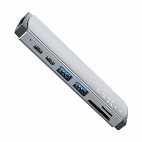 Dokovací stanice FIXED HUB Mac pro MacBooky, 7portový hliníkový šedý