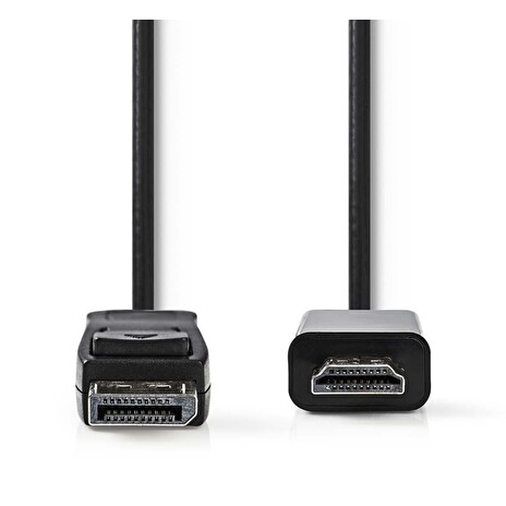 Nedis CCGB37100BK20 - DisplayPort - HDMI Kabel | DisplayPort Zástrčka - HDMI Konektor |4K@30Hz|2 m| Černá barva
