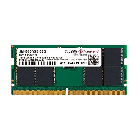 Transcend paměť 32GB SODIMM DDR5 4800 (JetRam) 2Rx8 2Gx8 CL40 1.1V