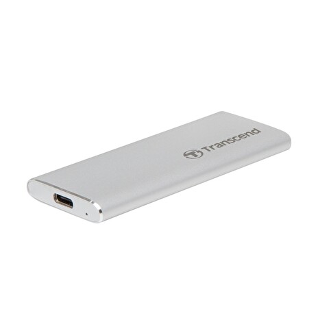 Transcend ESD260C 250GB USB 3.1 Gen2 (USB-C) Externí SSD disk (3D TLC), 520MB/R, 460MB/W, kompaktní rozměry, stříbrný