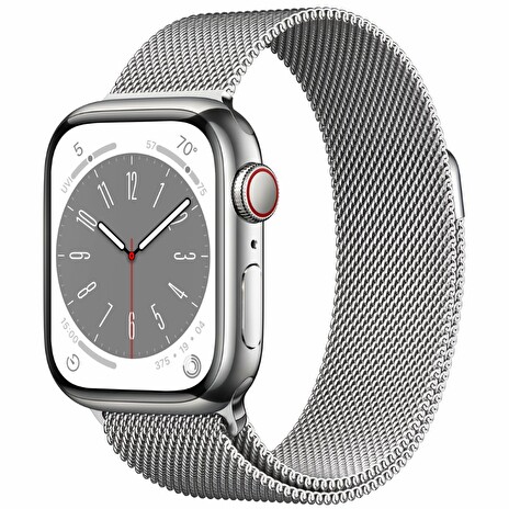 APPLE Watch Series 8 GPS + Cellular 41mm Silver Stainless Steel Case with Silver Milanese Loop