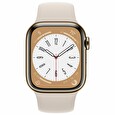 Apple Watch Series 8 GPS + Cellular 41mm Gold Stainless Steel Case with Starlight Sport Band - Regular
