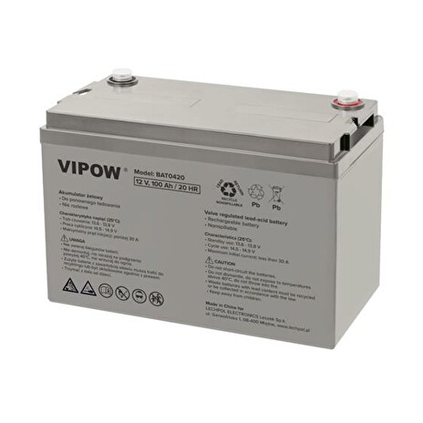 Baterie olověná 12V 100Ah VIPOW BAT0420