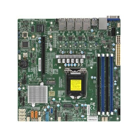 SUPERMICRO MB 1xLGA1151 (Xeon E3-21xx,i3), C242, 4xDDR4, 6xSATA3, M.2, 1xPCIe3.0 x16, VGA, 4x LAN, IPMI