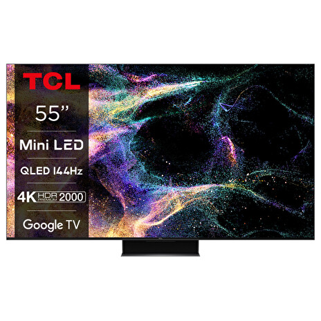 TCL 55C845 TV SMART Google TV QLED/139cm/4K UHD/4300 PPI/144Hz/MiniLED/HDR10+/Dolby Atmos/DVB-T/T2/C/S/S2/VESA