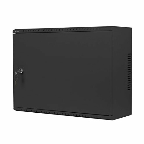 LANBERG Nástěnná jednodílná skříň 19", 4U+3U/540x200, (dodávané složené), nízkoprofilová, plné dveře, černá (RAL9004)