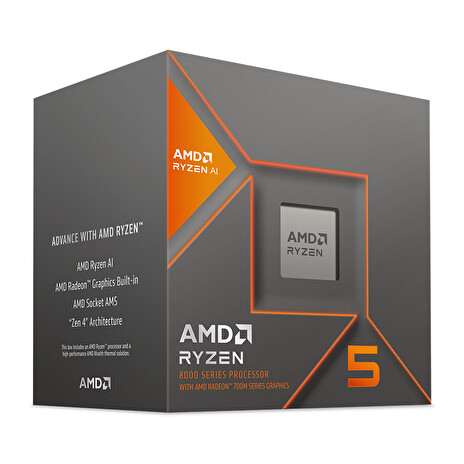 AMD Ryzen 5 8600G / LGA AM5 / max. 5,0GHz / 6C/12T / 22MB / 65W TDP / Radeon 760M / BOX vč. chladiče Wraith Stealth