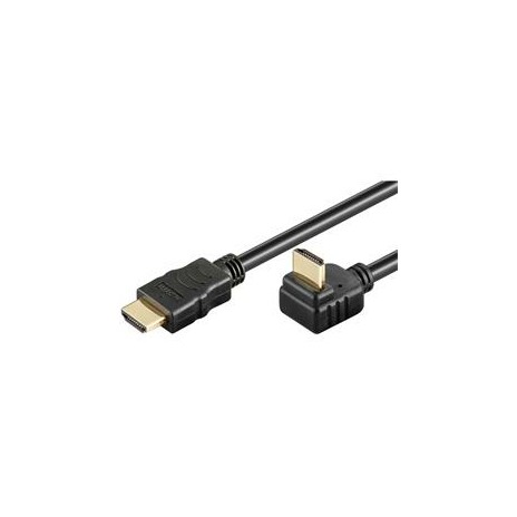 PremiumCord HDMI High Speed+Ethernet kabel,zlacený zahnutý konektor 270° 10m