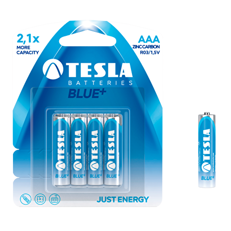 TESLA - baterie AAA BLUE+, 4ks, R03 Akce 2 + 1 ZDARMA